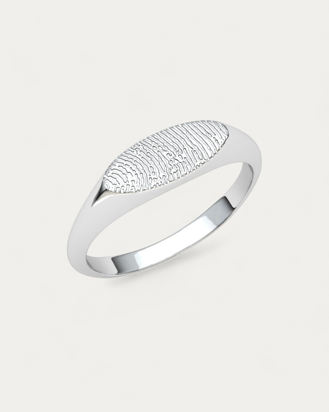 Anillo Sello con Huella Dactilar Mujer Plata
