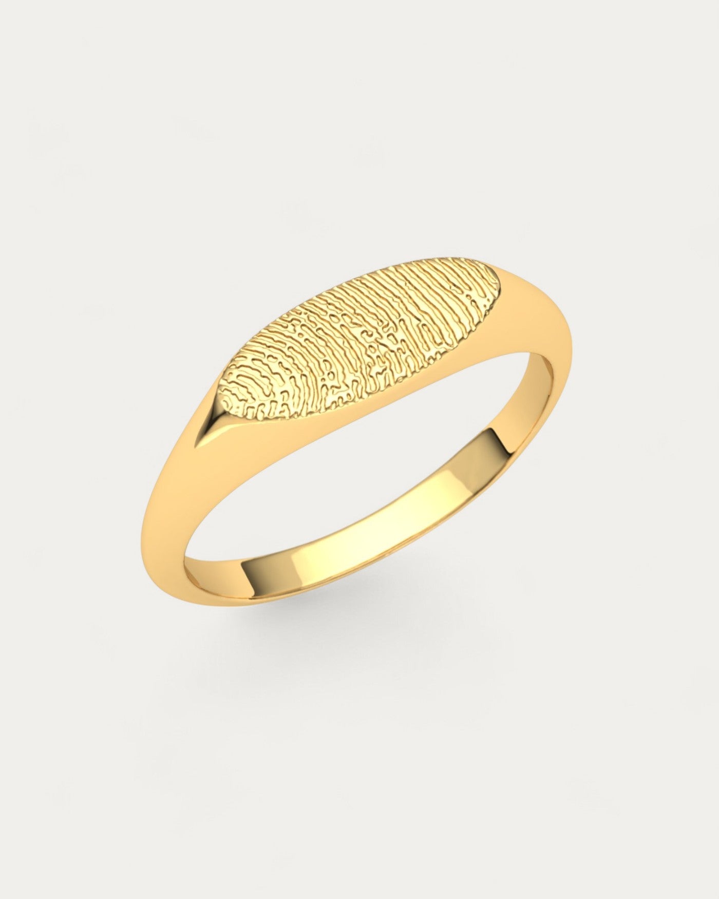 Anillo Sello con Huella Dactilar Mujer Oro Horizontal