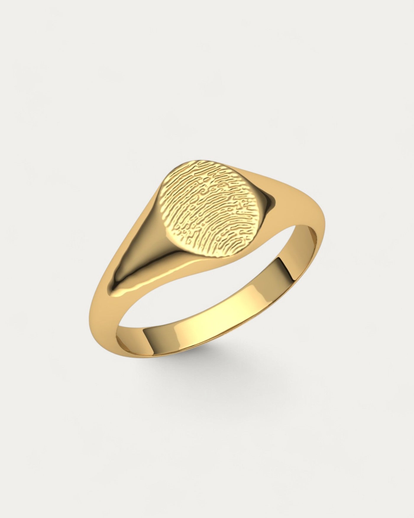 Anillo Sello con Huella Dactilar Pinky Oro