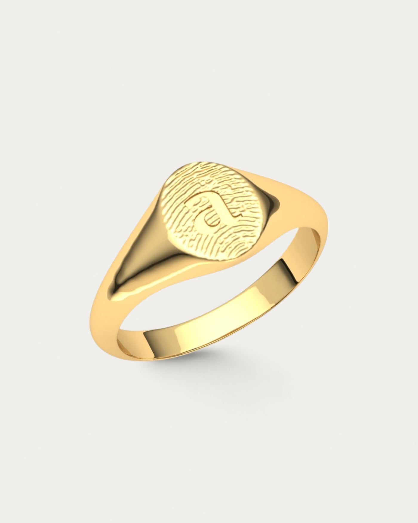 Anillo Sello con Huella Dactilar Pinky Oro