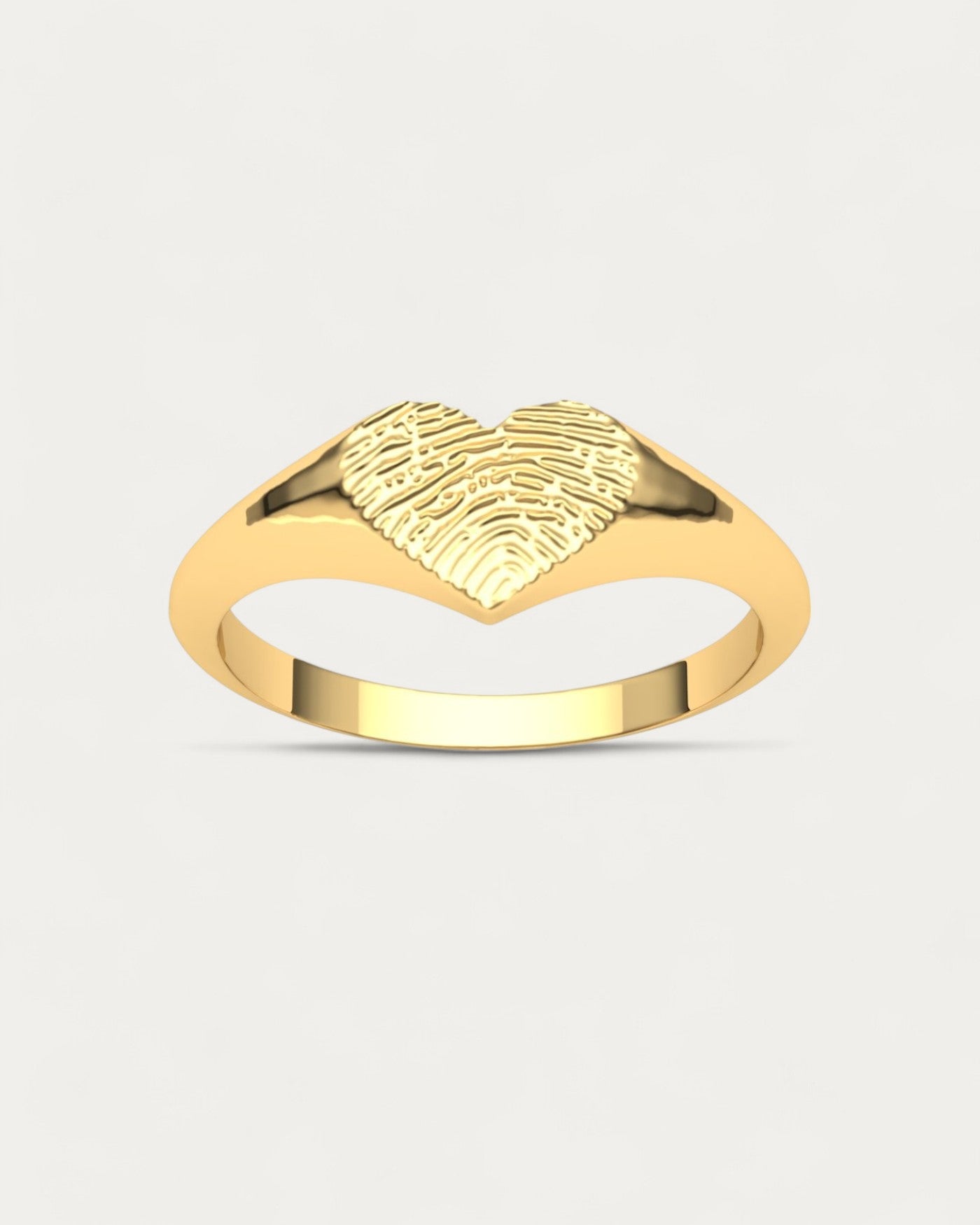 Anillo Sello Huella Corazón Oro