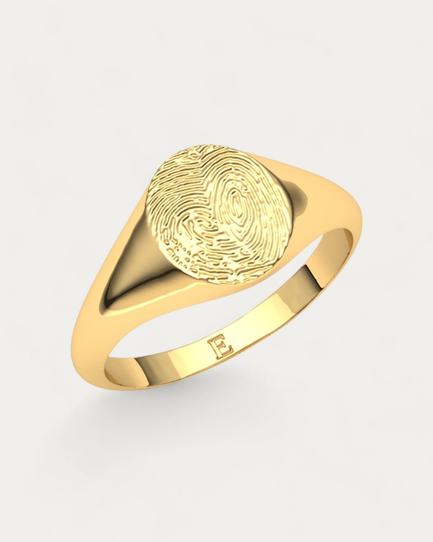 Anillo Sello Huella Ovalado Hombre Oro