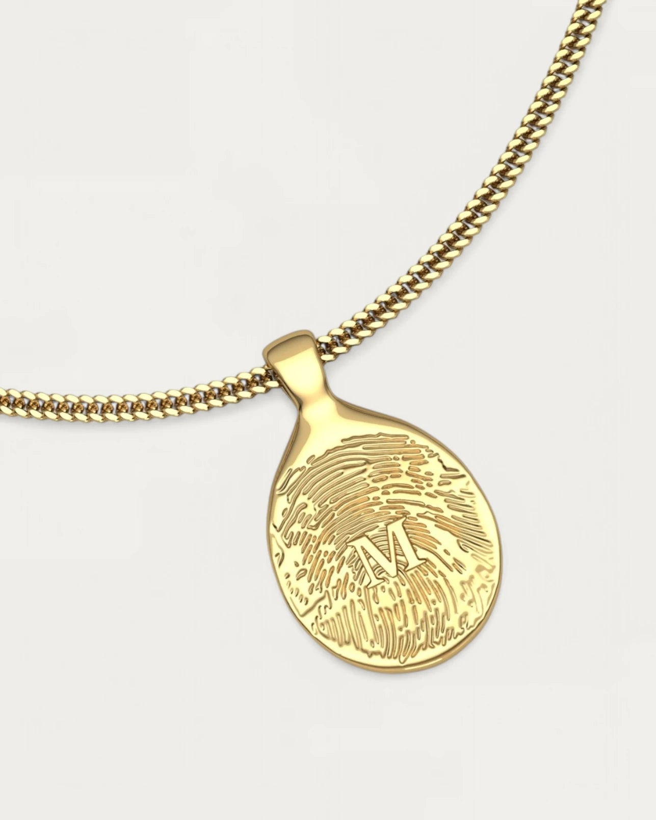 Collar Personalizado con Huella e Inicial Oro
