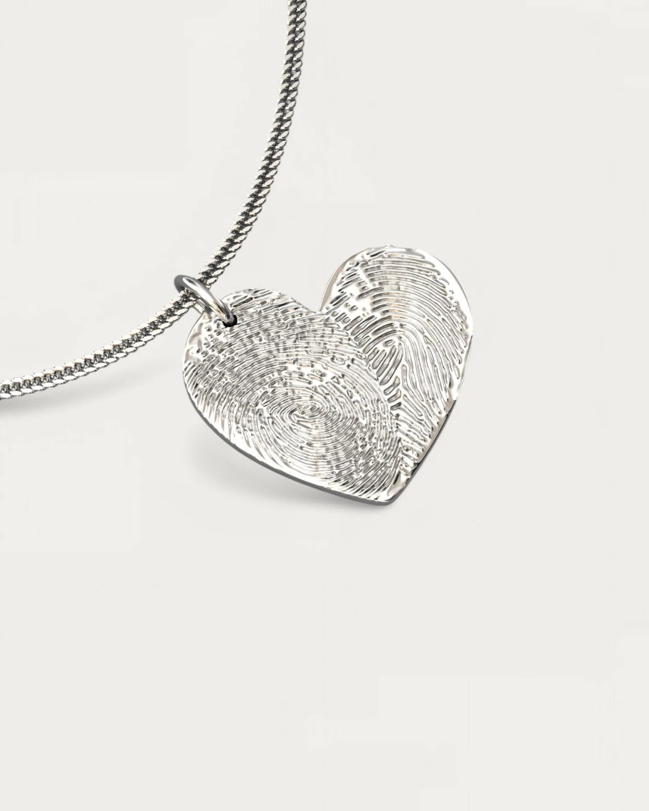 Collar Corazón con Huellas Personalizadas Plata