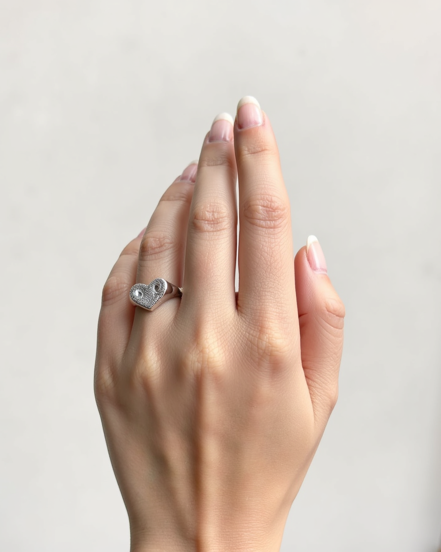 Anillo Huella Nariz Perro o Gato Dorado en Plata de Ley