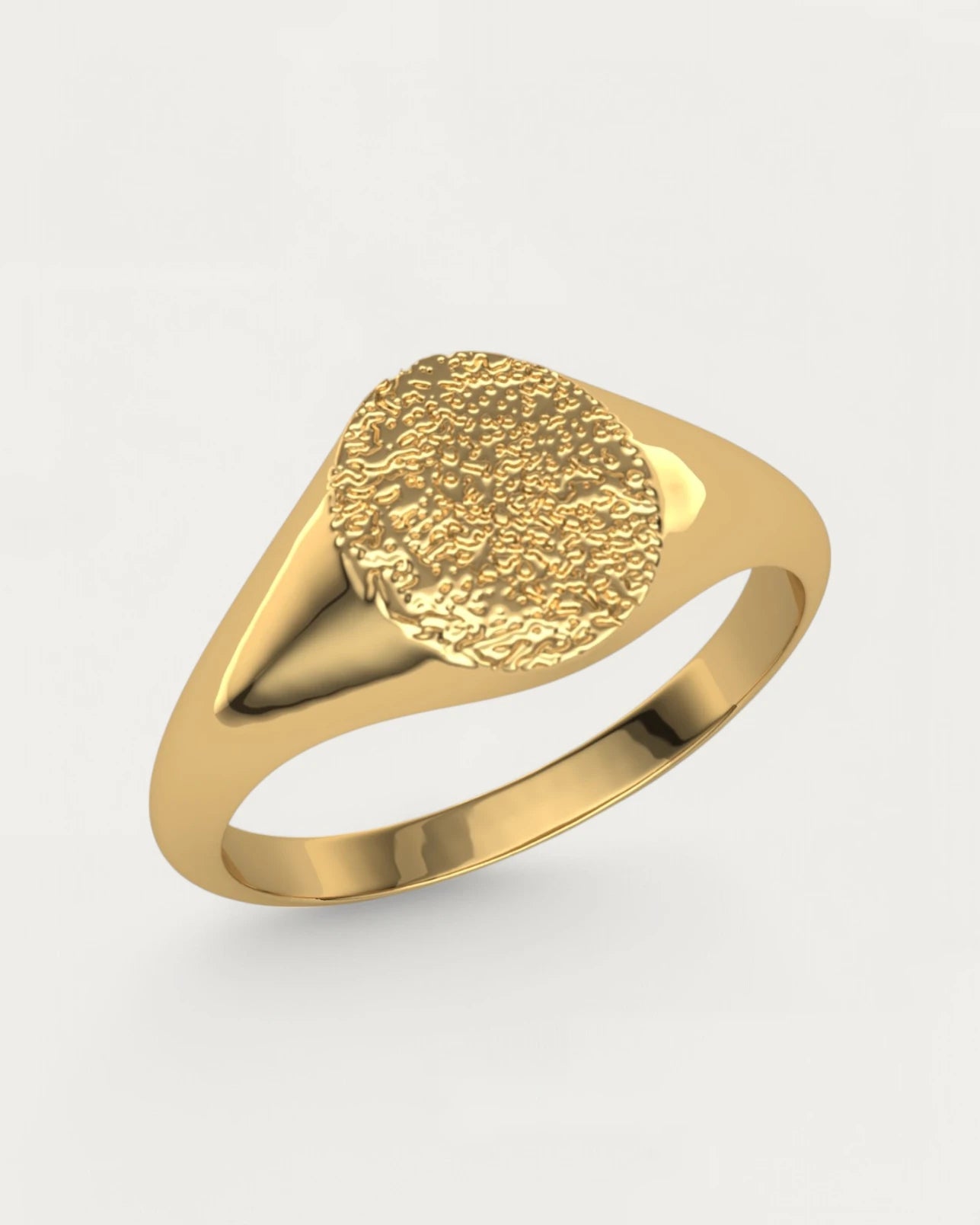 Anillo Sello Huella Ovalado Hombre Oro
