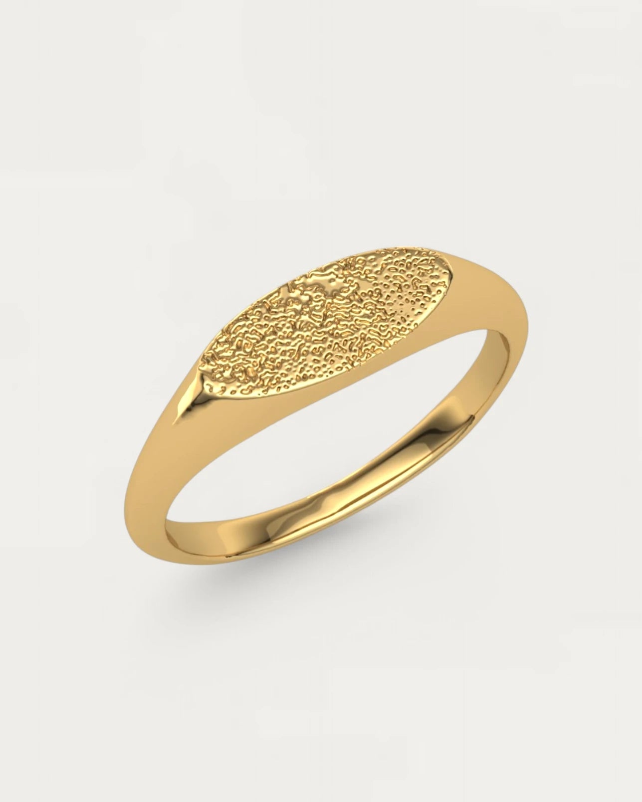 Anillo Sello con Huella Mujer Oro Horizontal