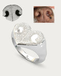 Anillo Huella Nariz Perro o Gato en Plata de Ley