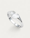 Anillo Sello Huella Corazón Plata
