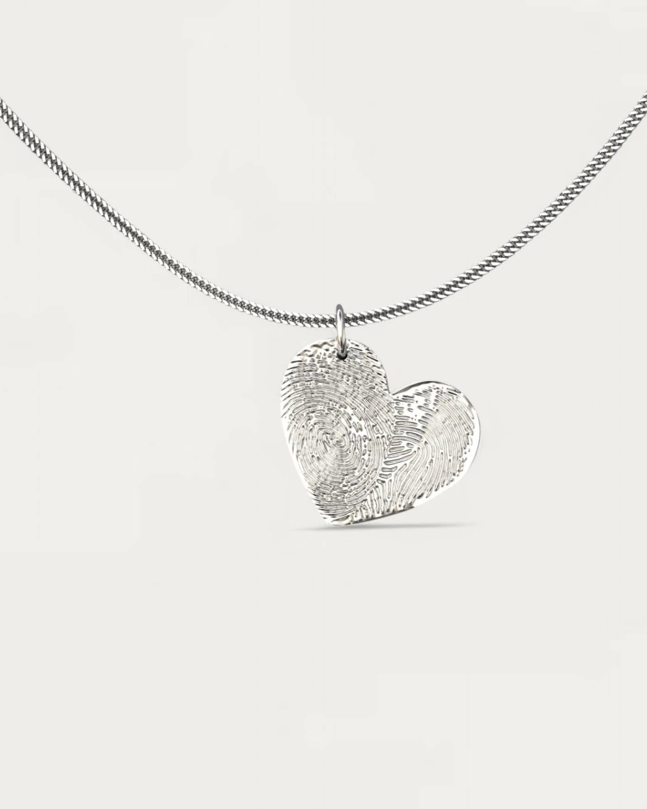 Collar Corazón con Huellas Personalizadas Plata