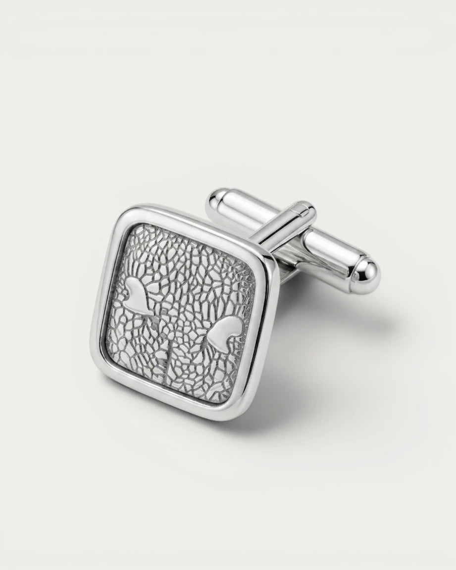 Gemelos de Plata de ley Cuadrados Personalizados huella u Hocico