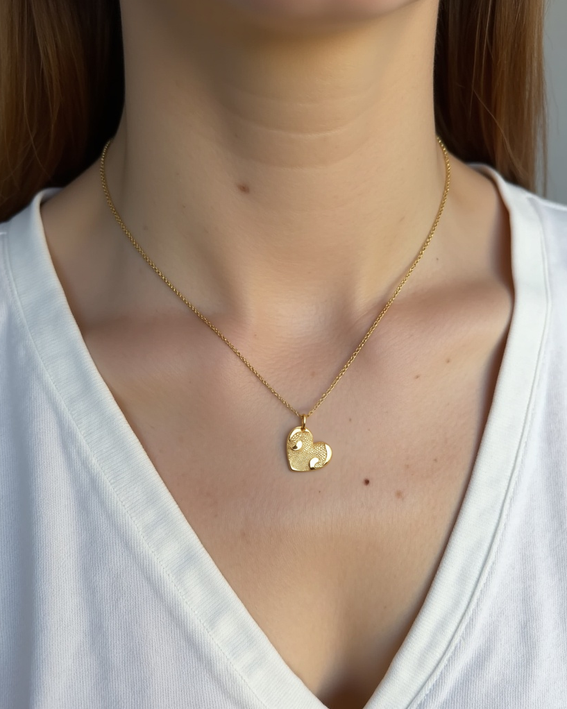 Colgante Huella Nariz Perro o Gato Dorado