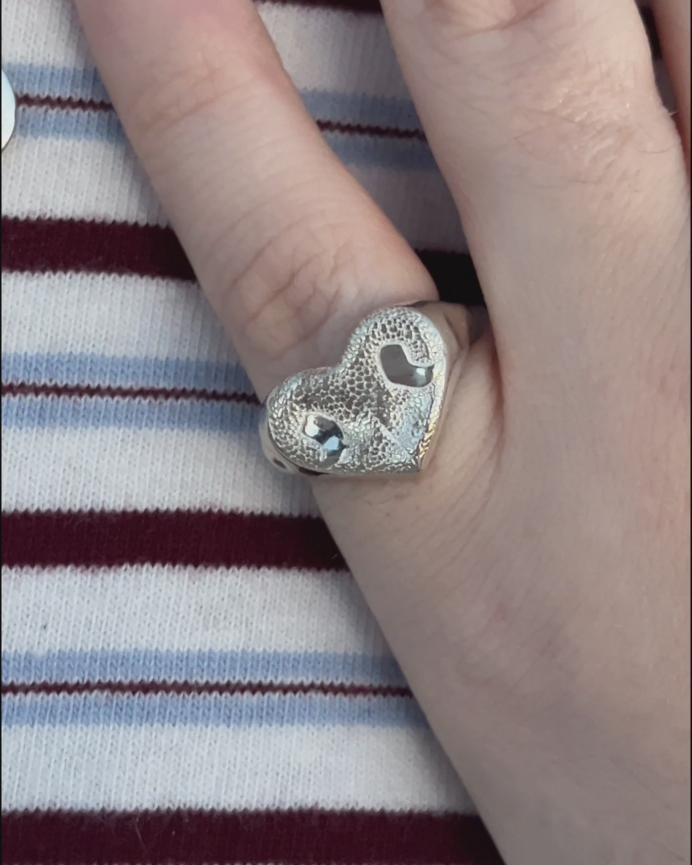 Anillo Huella Nariz Perro o Gato en Plata de Ley