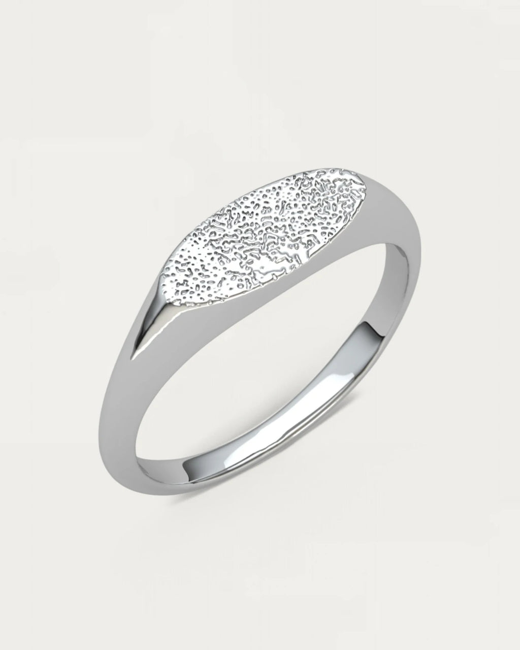 Anillo Sello con Huella Mujer Plata