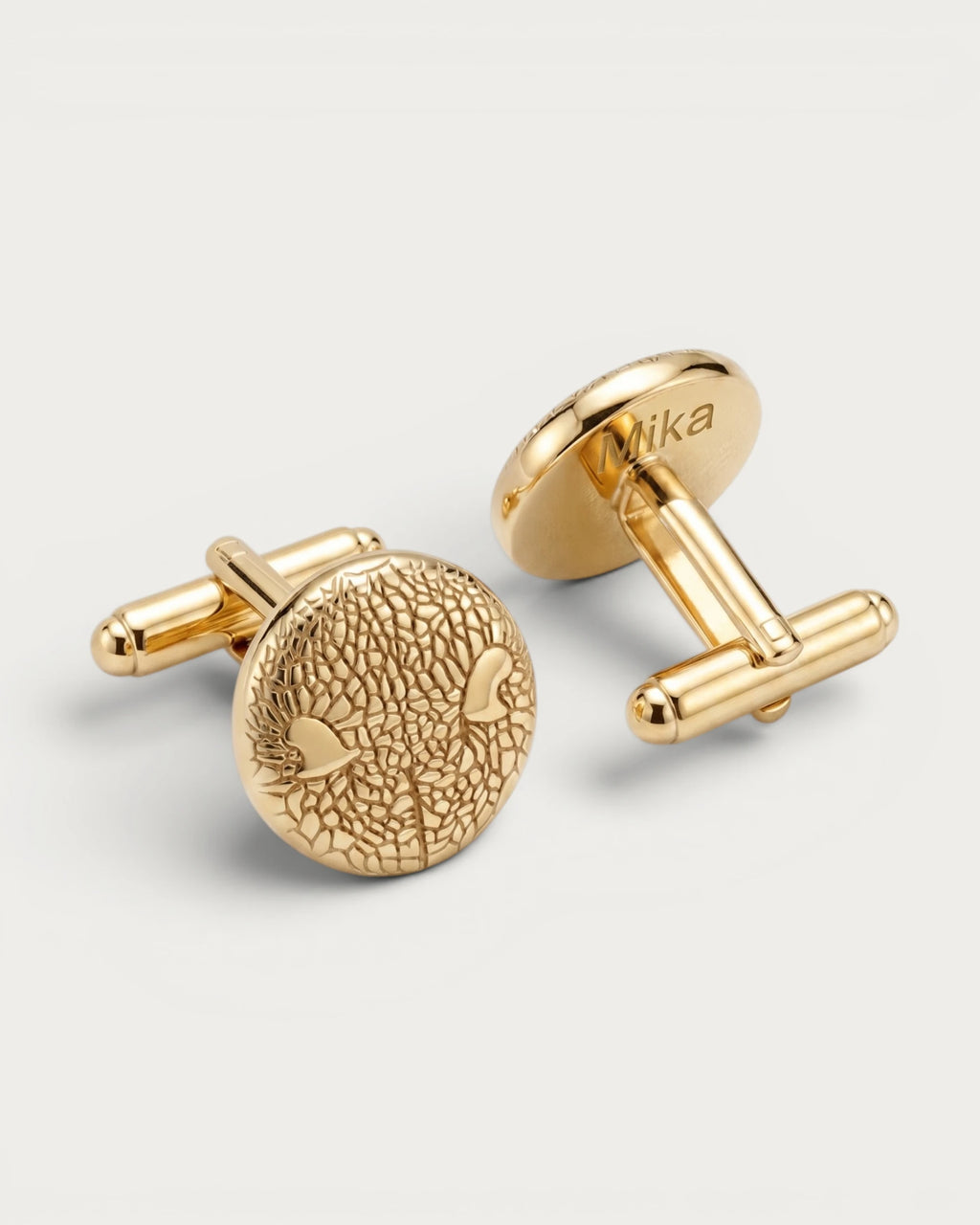 Gemelos de Plata en Baño de Oro Personalizados huella u Hocico